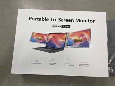 YUTOO Portable Tri-Screen Monitor 14” 1080p - Image 1 of 4