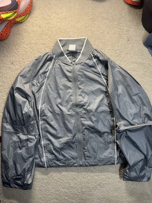Nike x Jacquemus Track Mesh Lined Jacket Silver Unisex Cropped Baggy Fit Size L - Image 1 of 4
