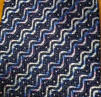 MISSONI ~ NWT $135 ~ MENS SILK TIE ~ BLUE SILVER PINK ~ STRIPED ~ 59" - Image 1 of 4