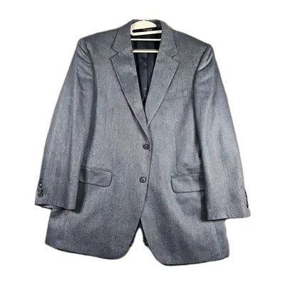 Jos A Bank 42R 💯 Traje de Seda Azul Gris Blazer Chaqueta Abrigo Deportivo Hombres De Colección 2 Botones Foto 1 de 4