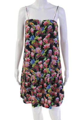 Artelier Nicole Miller Womens Floral Print Sleeveless Mini Dress Black Size 2 - Image 1 of 4