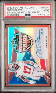 2022 Leaf Metal Draft State Pride Orange Prismatic Chris Olave /7 PSA 9 Auto - Bild 1 von 2