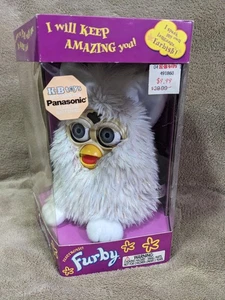 NEW IN BOX 1999 Furby 70-800 White Sparkle Glitter C041A0600B Gray Eyes - Picture 1 of 5
