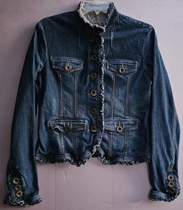 Stetson Jacke Damen mittelblau Denim Rüschenbesatz Western Hüftlang - Bild 1 von 8