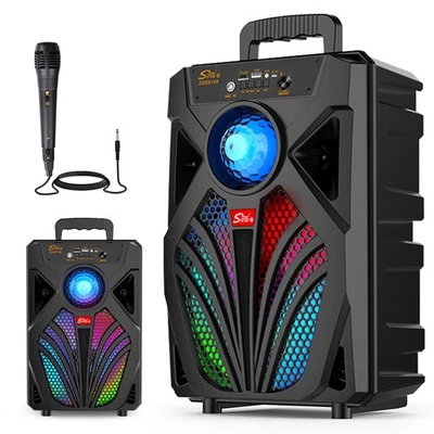8" 2000W Kabelloser Bluetooth 5.0 Lautsprecher Subwoofer Musikbox mit Mikrofon - Bild 1 von 4