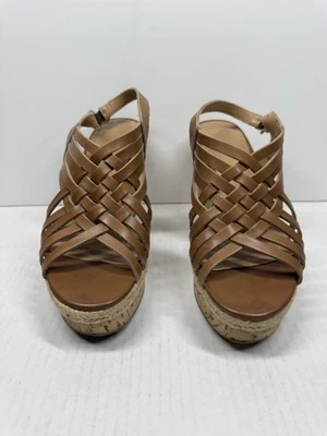 "Sandalias de cuña Franco Sarto marrón/desnudo 4"" mujer 6M buen estado" Foto 1 de 4