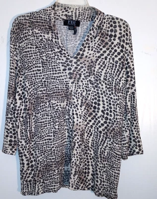 Pantalones de mezclilla para mujer FDJ French con estampado de animales jersey mediano Foto 1 de 4