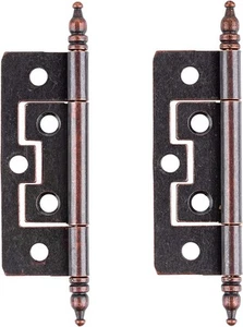 2-1/2" Antique Copper Non-Mortise Butt Hinge with Steeple - Picture 1 of 3