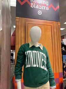 NWT Rowing Blazers X Target KINDNESS Crewneck Sweatshirt Green Kids XL -sold out - Picture 1 of 4