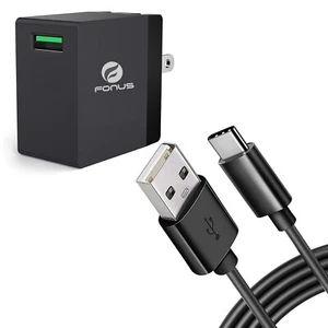 Quick Home Charger 18W 6ft USB Cable Power Cord Travel Wall AC for SmartPhones - Picture 1 of 6