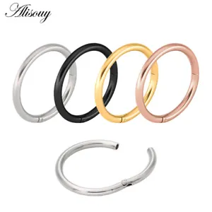 New Anodised Steel Segment Ring Nose Hoop Tragus Labret Eyebrow Stud Piercing - Picture 1 of 9