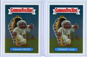 2013 Garbage Pail Kids cromo OS1 WRAPPIN' RUTH/TOMMY TOMB 36A/B conjunto base de tarjetas - Imagen 1 de 1