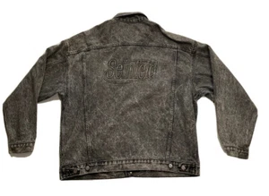 Vintage 90s Seinfeld Denim Acid Wash Embossed Jacket Mens Size XL *MADE IN USA* - Picture 1 of 9