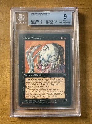 MTG✨THRULL WIZARD✨Fallen Empires BGS Quad 9’s++ MINT 1994 Maddocks Art POP 1 ! - Image 1 of 2