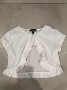 Ava & Yelly White Ruffled Shrug In Size 6x - Picture 1 of 4