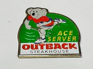 Outback Steakhouse Restaurant Hat Lapel Pin Flair ACE Server Tennis Player Ball - Picture 1 of 2