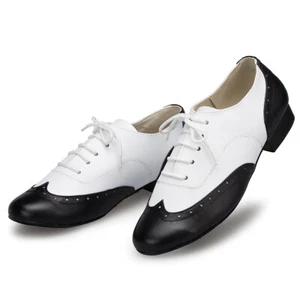 Zapatos de baile latino negros modernos salón de baile tango jazz zapatos de tacón bajo - Imagen 1 de 36