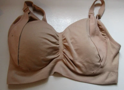 Motherhood Nursing Beige Bra Sz XL Nylon Spandex Photo show it inside out - Image 1 of 4