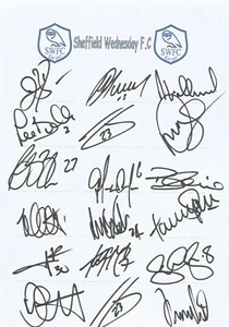 SHEFFIELD WEDNESDAY F.C SIGNED 2007/2008 A4 (12x8) TEAMSHEETx18+COA*BURTON*LAWS* - Picture 1 of 2