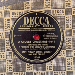 Bing Crosby and His Sons - A Crosby Christmas (1950, Decca) 10" 78 RPM w/Sleeve - Picture 1 of 7