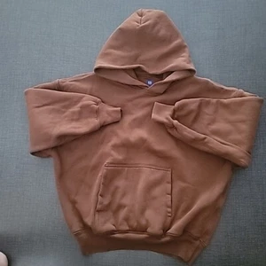 Kanye West YZY Gap Yeezy Double Layer Hoodie Brown Youth Medium Kids Size Large - Picture 1 of 3
