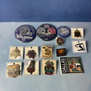 VINTAGE! 1993 Super Bowl XXVII Pasadena Cowboys/Bills Pin LOT~13 Pins, 1 Magnet! - Picture 1 of 9