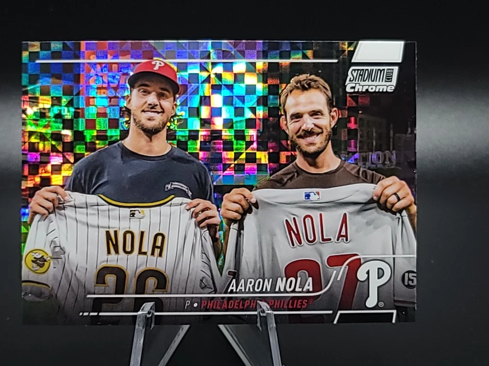 2022 Topps Stadium Club Chrome X-Fractor Aaron Nola Philadelphia Phillies #284 - Image 1 of 2