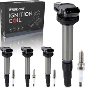 Ignition Coil Pack UF596 and Iridium Spark Plug 4912 Compatible with Toyota - Picture 1 of 5