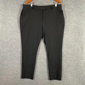 Basque Pants Womens 16 Black Dress Trousers Skinny Leg Slim Crop Career Office - Picture 1 of 13