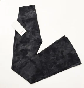 NUOVO ~ $128 LULULEMON Groove High-Rise Svasato Grigio Tie Dye LEGGINGS * 4/S - Foto 1 di 6