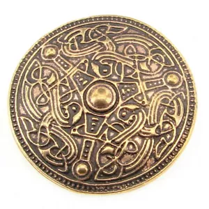 Broche escudo vikingo biblia bronce símbolo joyería NUEVO - Imagen 1 de 1