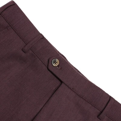 Meyer 全新带标签正装裤子 23 码 Stocky(美国 32 码)Bonn 纯紫色羊毛混纺 — 第 1/4 张图片