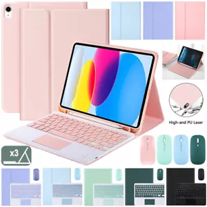 Case Cover Keyboard W/Touchpad Mouse For iPad 5/6/7/8/9/10th Gen Air 4 5 Pro 11 - Picture 1 of 39
