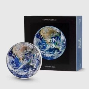 Ciad 2022 TERRA PUZZLE 1 oz moneta d'argento + 4,5 oz rame 5000 franchi - Foto 1 di 3