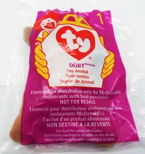 McDONALD'S TY TEENIE BEANIE BABY BABIES ORIGINAL BONES THE DOBERMAN RETIRED PE - Picture 1 of 8