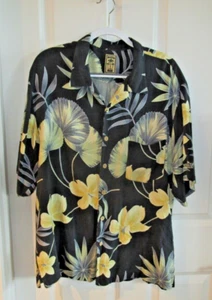 Camicia hawaiana in seta Montego Mon taglia XL spiaggia floreale manica corta - Foto 1 di 4