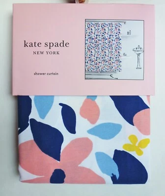 New KATE SPADE Forest Floral SHOWER CURTAIN Bold Flowers - Image 1 of 3