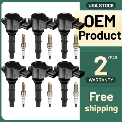 6 Ignition Coil + Spark Plugs UF535 For 2009-2015 Mercedes-Benz G550 5.5L V8 - Image 1 of 4