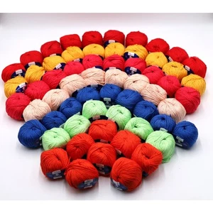 60 Balls Multicolor Set 100% Mercerized Cotton Light Worsted DK Yarn 50g each - Picture 1 of 9