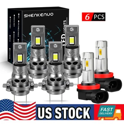 For BMW 125i 128i 135i 2009-2013 Full Front LED Headlight Fog Light Bulbs Kit 6x - Image 1 of 4