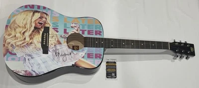 MEGAN MORONEY SIGNED CUSTOM 6 MONTHS LATER ACOUSTIC GUITAR JSA COA - Image 1 of 2