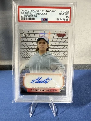 2025 Topps High-Tek Stranger Things Gaten Matarazzo as Dustin Auto PSA 10 - Image 1 of 2