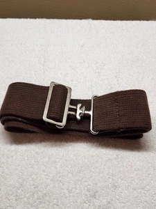 Vintage Military Style Web Belt – Brown Cotton w/ Double Hook Buckle – 44” Used - Picture 1 of 4