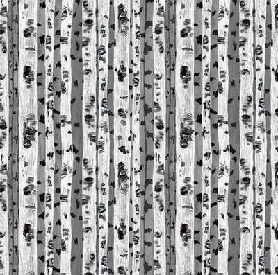 Timeless Treasures Forest Bloom Birch Trees Cotton Fabric by the Yard - Image 1 of 4