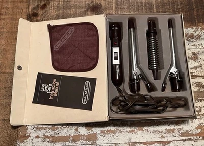 Vintage Vidal Sassoon Professional Curling Iron Brush Set Travel Kit Works! - Image 1 of 4