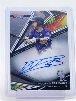 WARMING BERNABEL 2022 BOWMAN'S BEST OF 2022 AUTOGRAPH ROCKIES AUTO Q3249 - Image 1 of 2