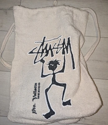 Vintage 90s Stussy Towel Beach Bag Mexico Puerto Vallarta Canvas Boho Skater - Image 1 of 4