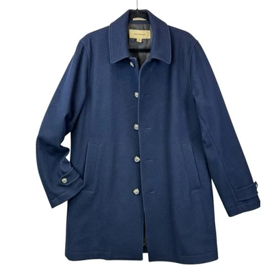 Abrigo de Lana JOURNAL STANDARD Azul Marino Largo Medio Vestido con Botones Para Mujer’s Grande L Foto 1 de 4