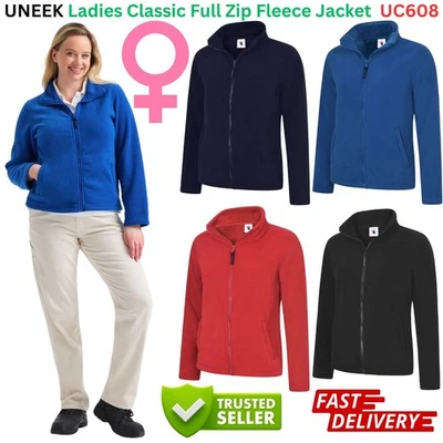 UNEEK UC608 Ladies Classic Full Zip Fleece Jacket | Warm Winter Workwear Casual