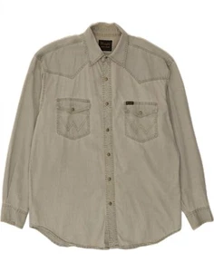 Camisa vaquera grande gris algodón DX07 de WRANGLER para hombre - Imagen 1 de 4